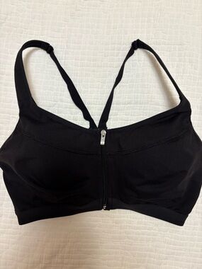 Victoria's Secret Black Front-Zip Sports Bra